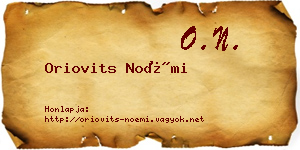 Oriovits Noémi névjegykártya